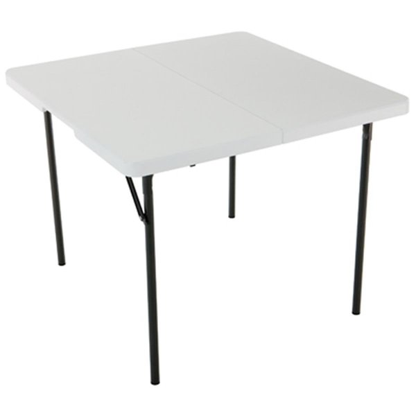 Furnorama 80100 White; 35 x 35 in. Square Granite Fold In Half Table FU1635679